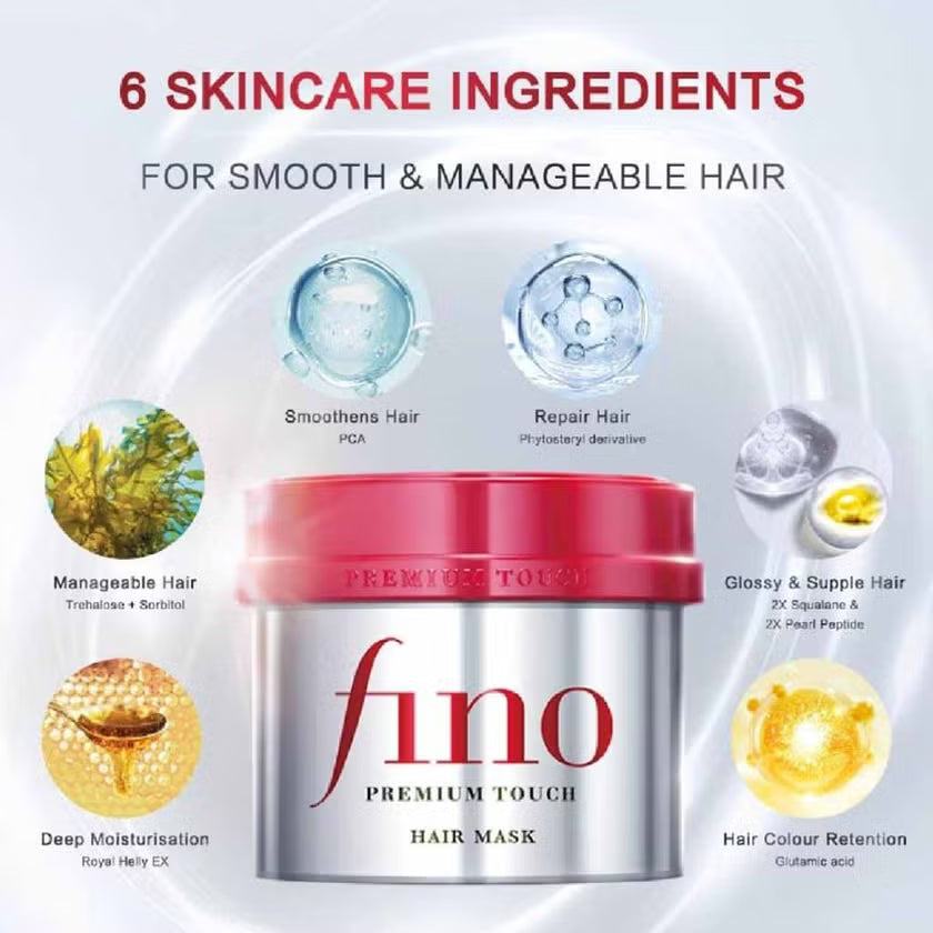 Fino Premium Touch Complete Hair Revival Combo (Shampoo + Conditioner + Hair Mask + Hair Oil)