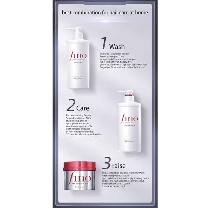 Fino Premium Touch Complete Hair Revival Combo (Shampoo + Conditioner + Hair Mask + Hair Oil)
